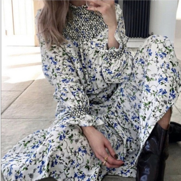 ZARA FLORAL PRINTED RUSTIC DRESS - Picture 11 of 16